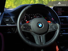 Load image into Gallery viewer, BMW F9x X3M / X4M Carbon Fiber Alcantara Steering Wheel Trim (Autotecknic)