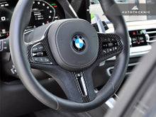 Load image into Gallery viewer, BMW G8x M2/M3/M4 Carbon Fiber Alcantara Steering Wheel Trim (Autotecknic)