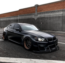 Load image into Gallery viewer, side angled view of BMW E90 with a Custom Wide Body Kit
