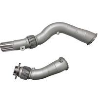 Load image into Gallery viewer, MAD BMW S55 3.5" Fat Boy Downpipes M2C M3 M4 W/ Flex Section
