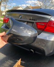 Load image into Gallery viewer, BMW E9x Carbon Fiber M Style Mirror Caps

