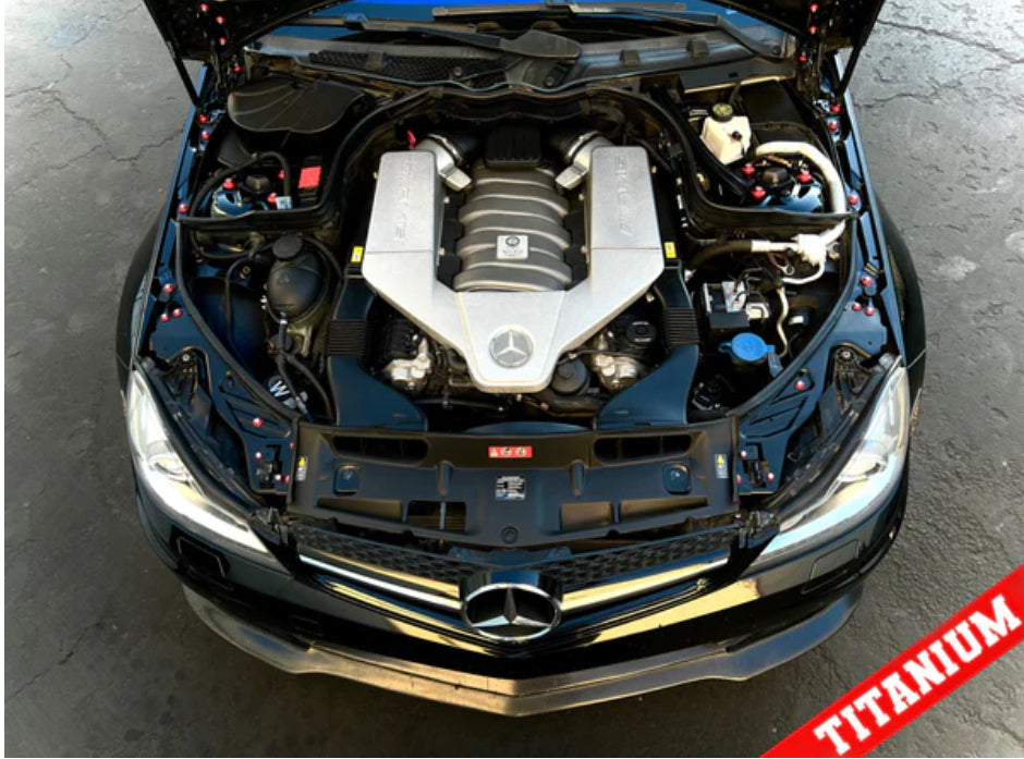 Titanium Mercedes 2008-2014 C-Class Dress Up Engine Bay Hardware Kit (W204)