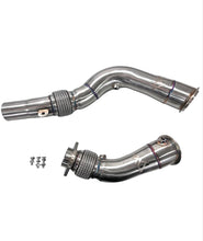 Load image into Gallery viewer, MAD BMW S55 3.5" Fat Boy Downpipes M2C M3 M4 W/ Flex Section
