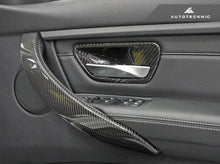 Load image into Gallery viewer, AutoTecknic Dry Carbon Interior Door Handle Trim Set - BMW F-Chassis
