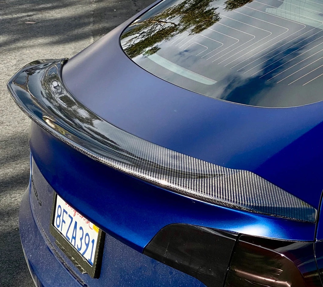 Tesla Model 3 V Style Carbon Fiber Trunk Spoiler